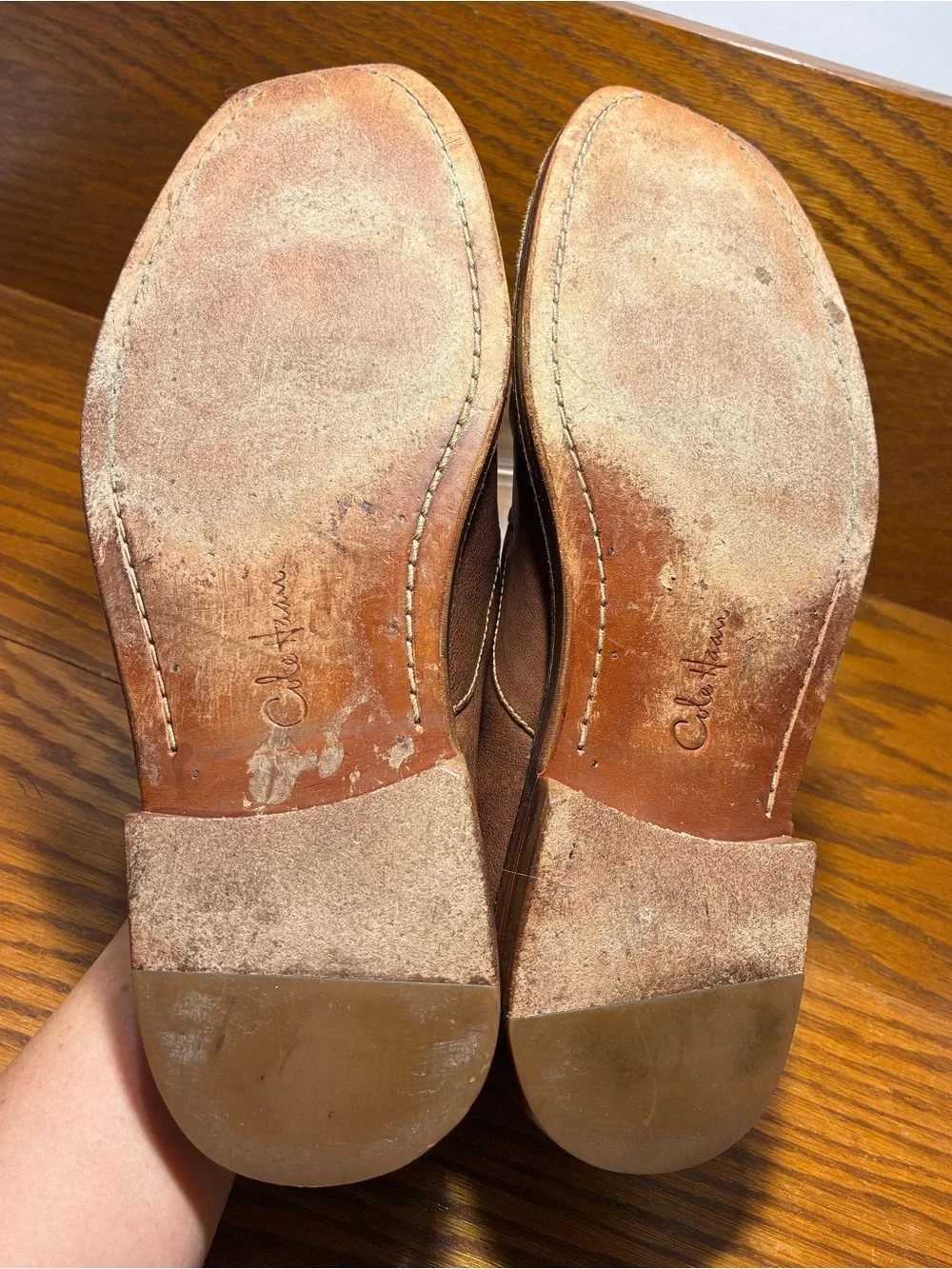 Cole Haan Contrast Stitch Derby Shoes Brown Leather Men’s Size 11